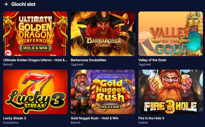 Orionsbet Casino Giochi