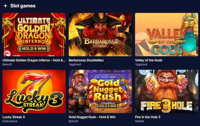 Orionsbet Casino games